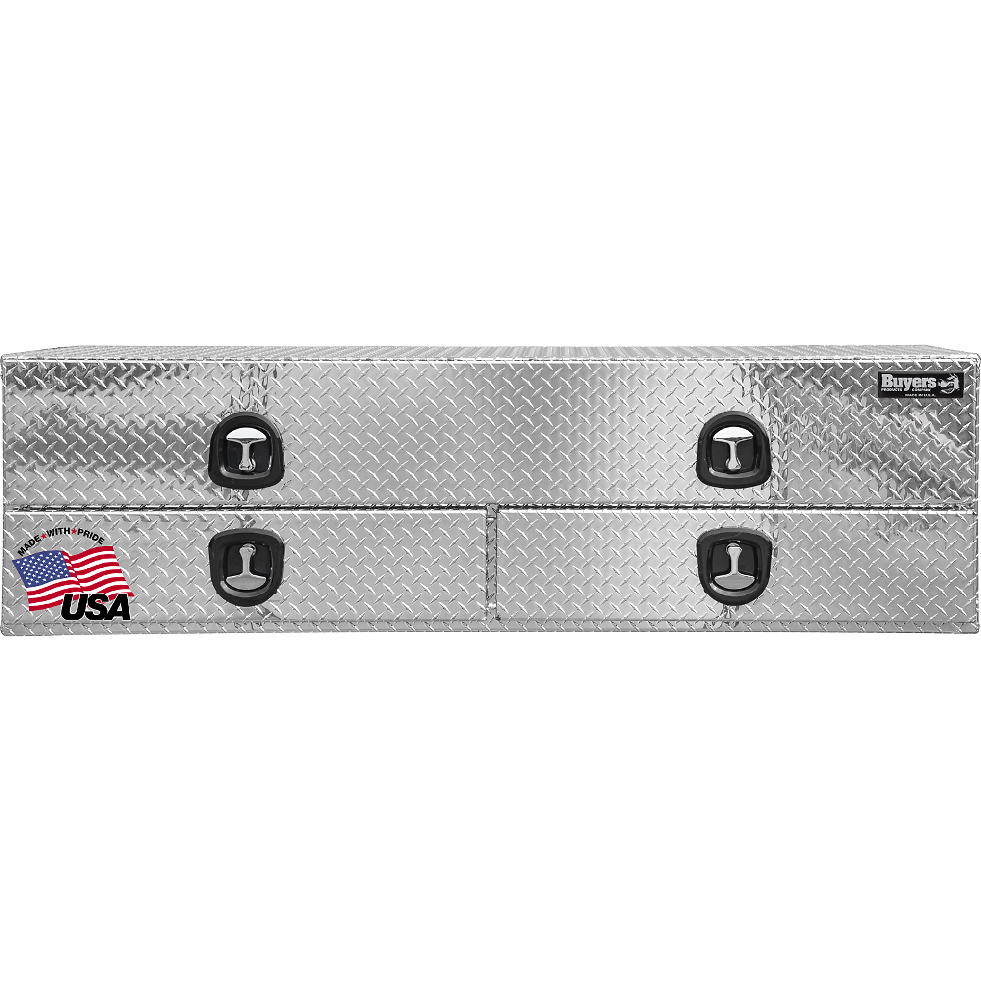 Buyers Products, 21x18x72 Diamond Tread Flatbed Contractor, Width 72 in, Material Aluminum, Color Finish Diamond Plate Silver, Model# 1701678